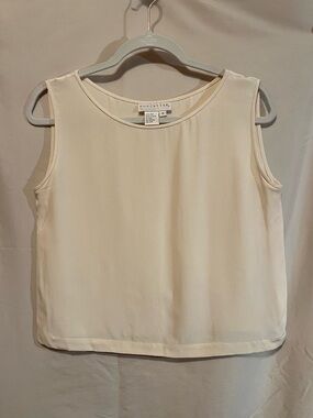 Doncaster Vintage Sleeveless Cream Shell Top
